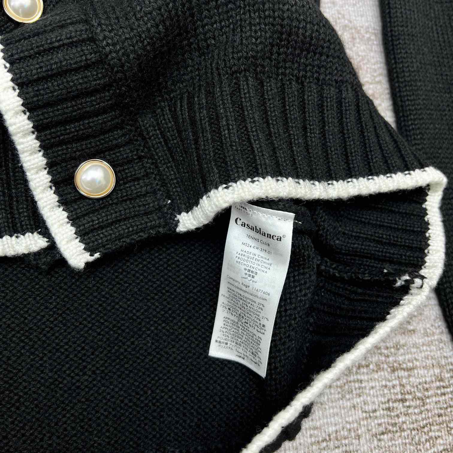 Casablanca Logo-embroidered V-neck Cardigan   D0026 - FashionPlug