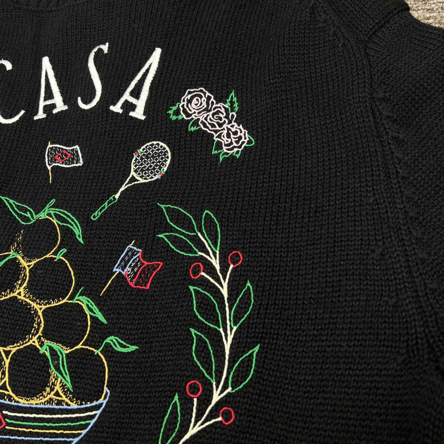 Casablanca Logo-embroidered V-neck Cardigan   D0026 - FashionPlug