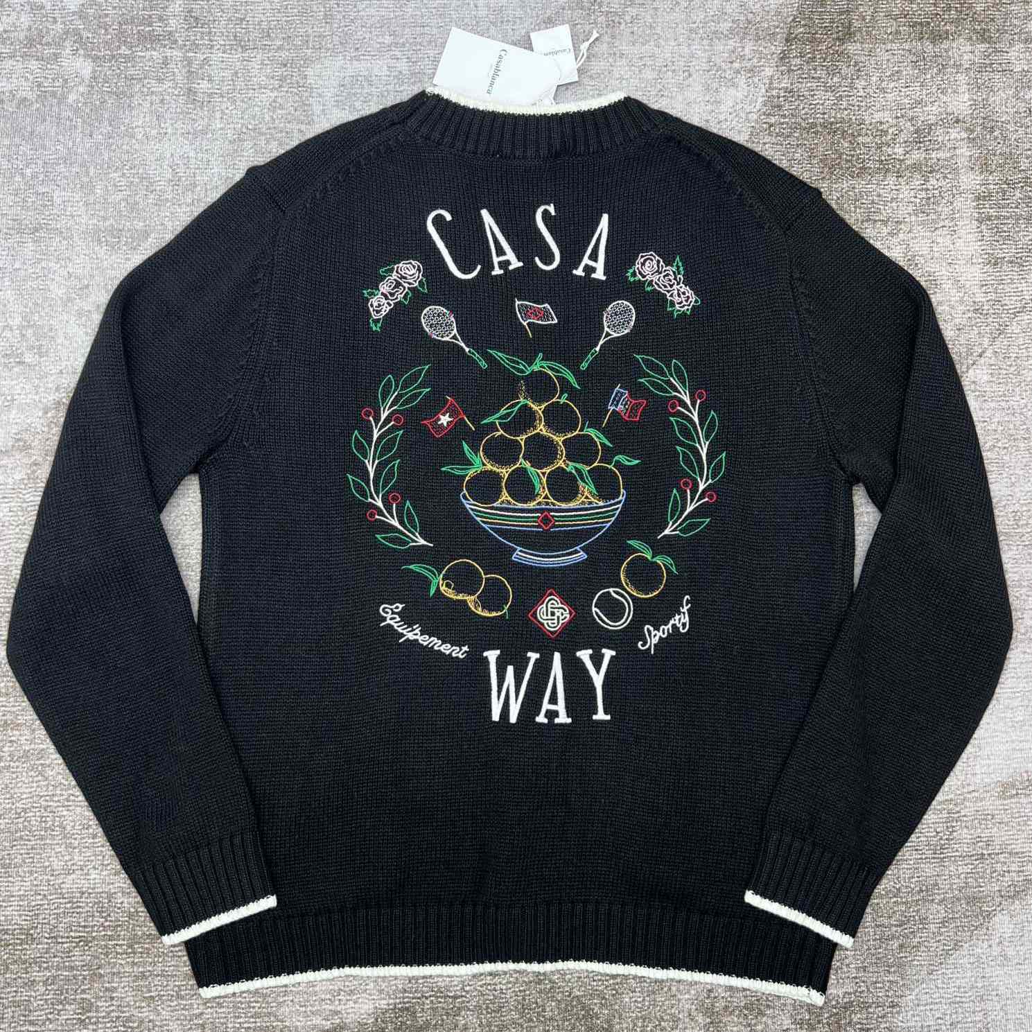 Casablanca Logo-embroidered V-neck Cardigan   D0026 - FashionPlug