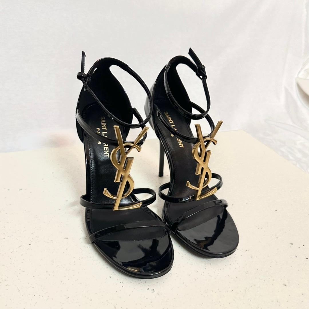 Saint Laurent Cassandra Open-toe Sandals - FashionPlug