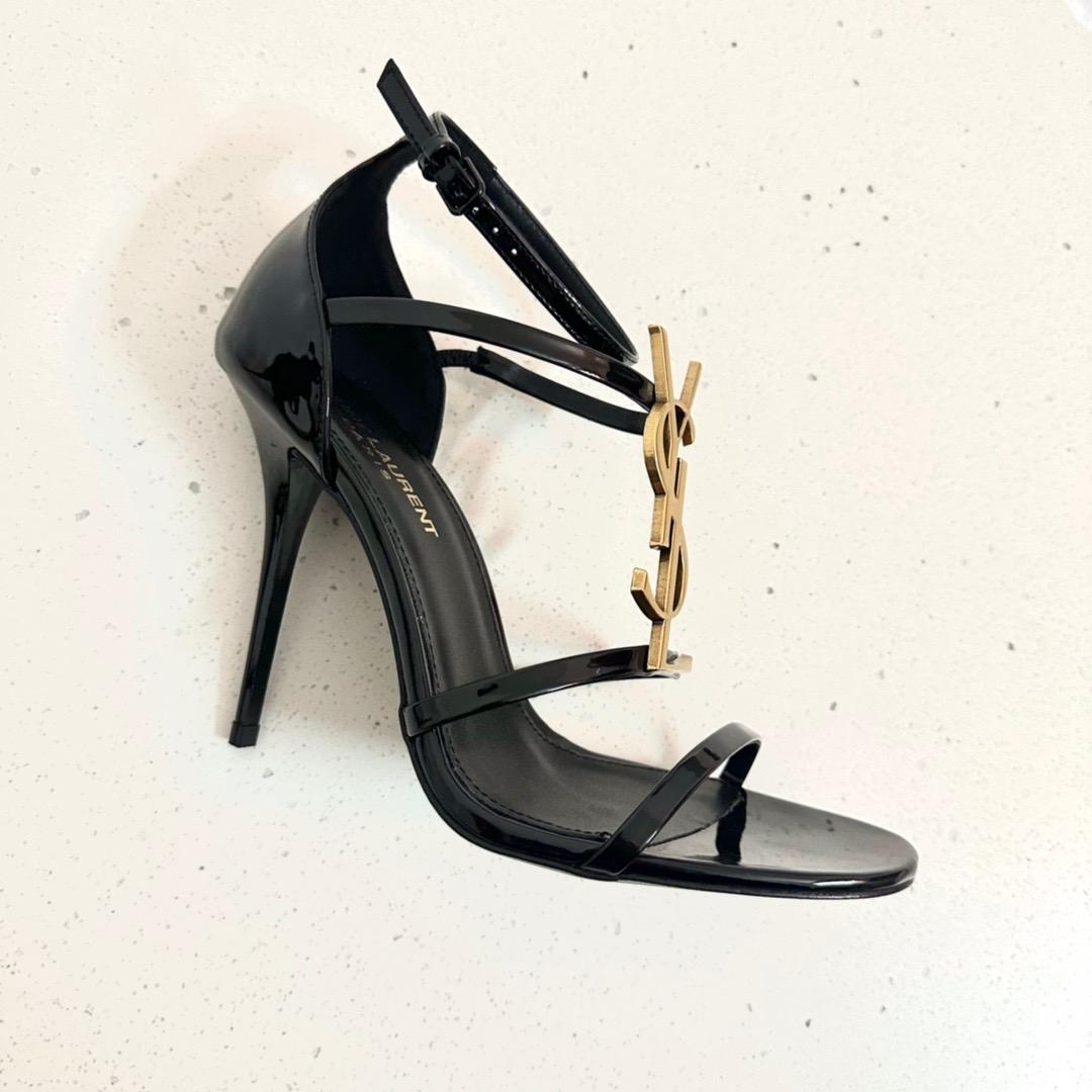 Saint Laurent Cassandra Open-toe Sandals - FashionPlug