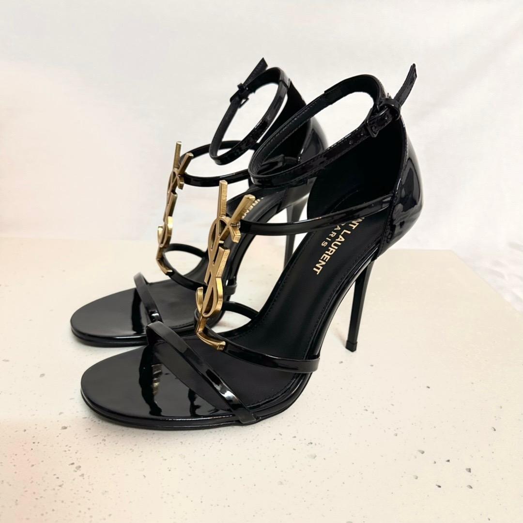 Saint Laurent Cassandra Open-toe Sandals - FashionPlug