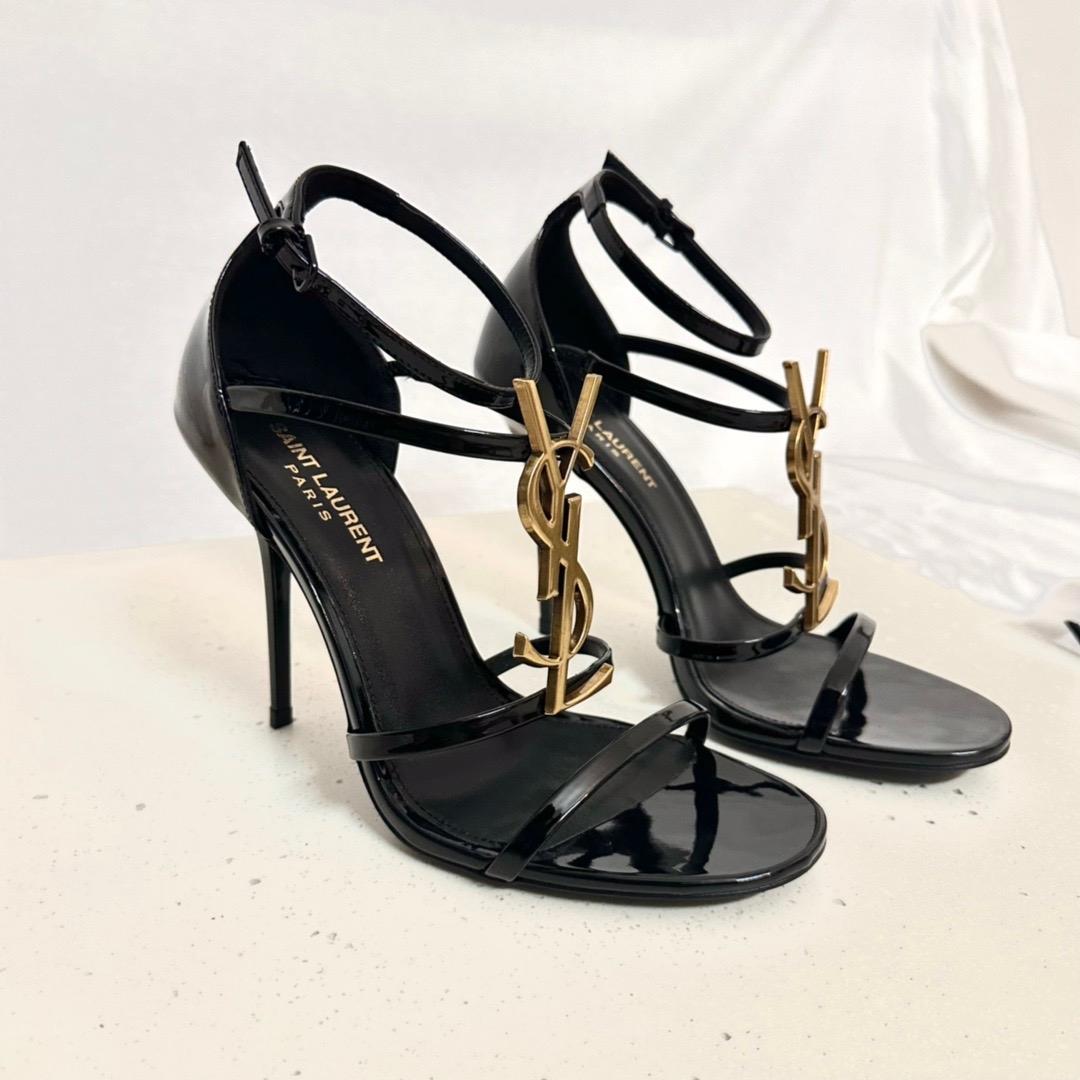 Saint Laurent Cassandra Open-toe Sandals - FashionPlug