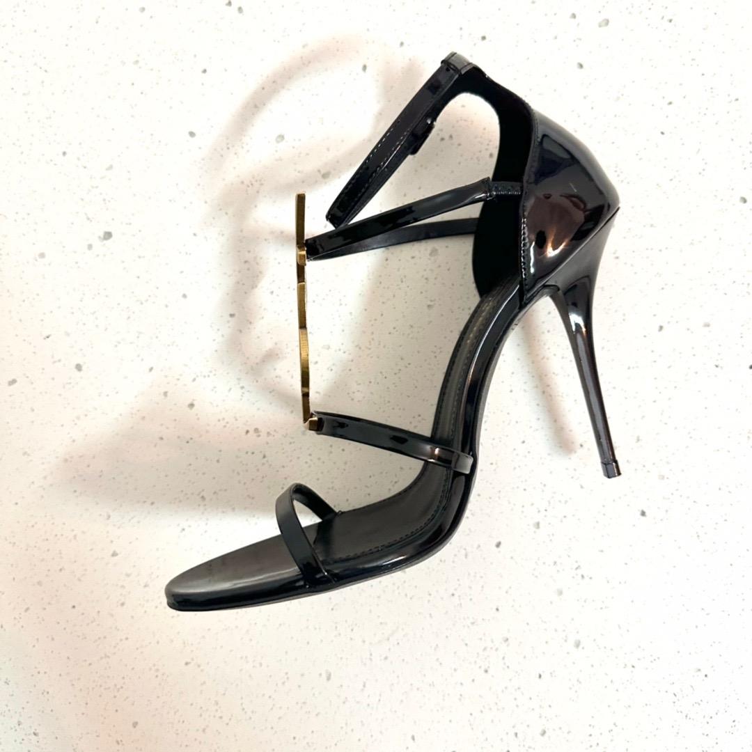 Saint Laurent Cassandra Open-toe Sandals - FashionPlug