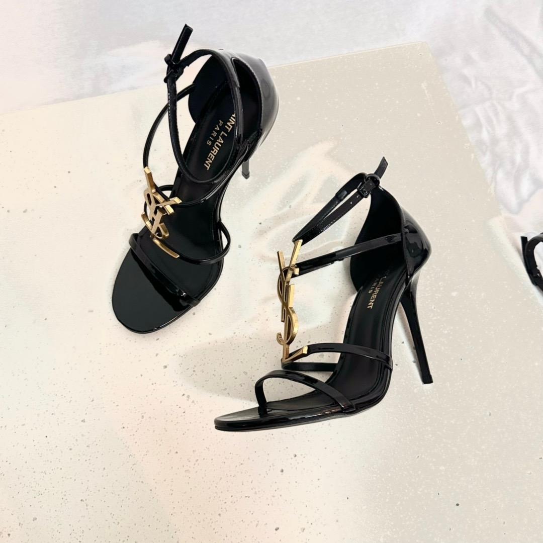 Saint Laurent Cassandra Open-toe Sandals - FashionPlug