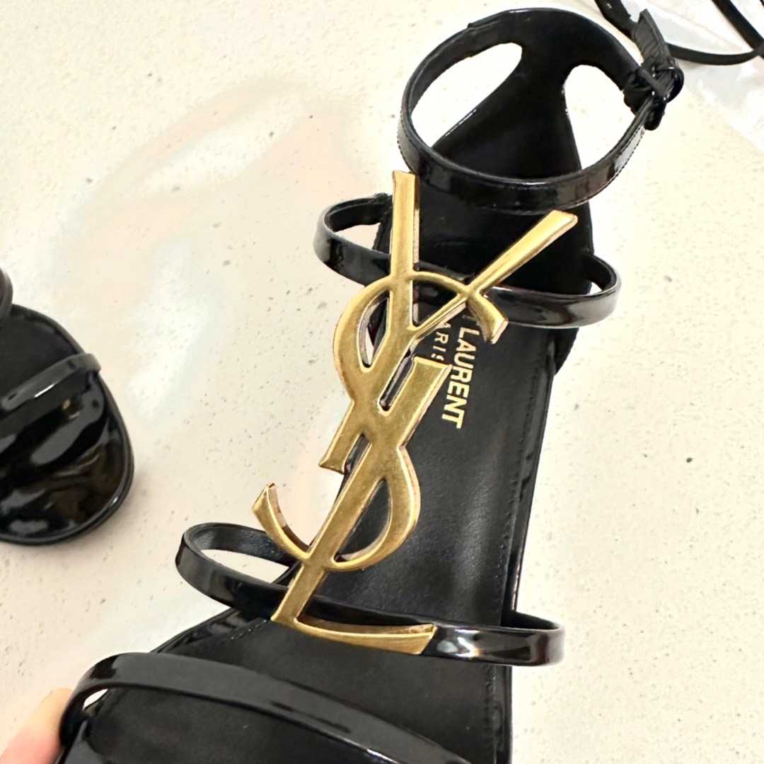 Saint Laurent Cassandra Open-toe Sandals - FashionPlug
