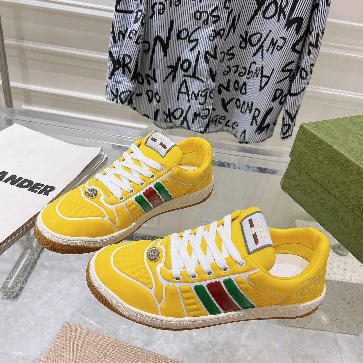 Gucci Screener Sneaker With Web - FashionPlug