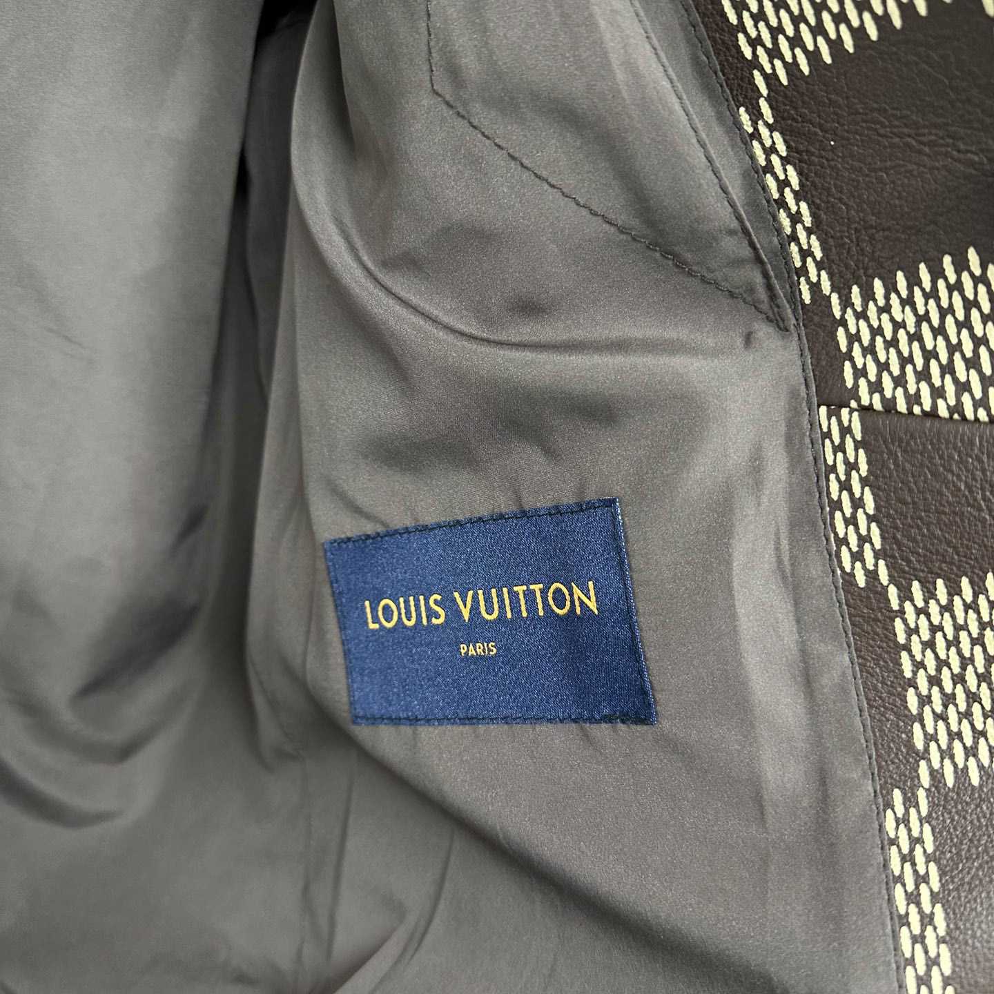 Louis Vuitton Damier Leather Harrington Jacket   1AFIMC - FashionPlug