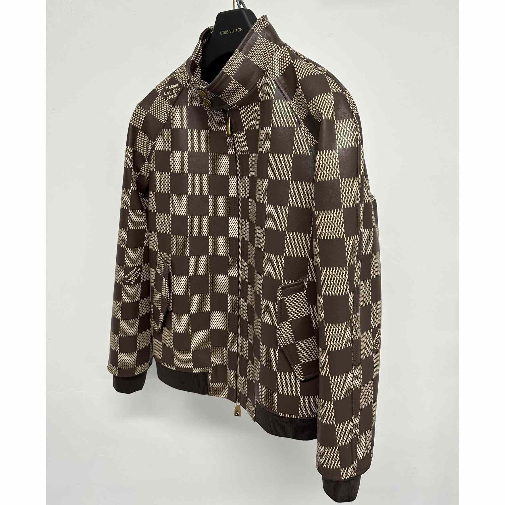 Louis Vuitton Damier Leather Harrington Jacket   1AFIMC - FashionPlug