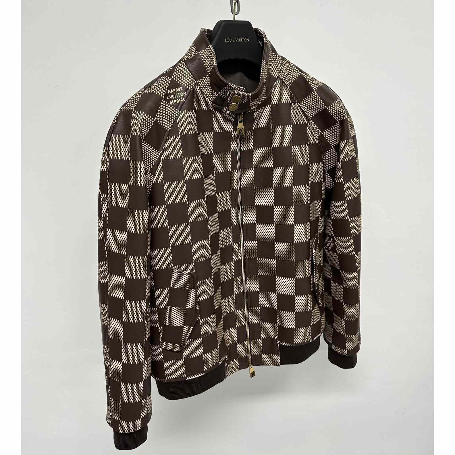 Louis Vuitton Damier Leather Harrington Jacket   1AFIMC - FashionPlug