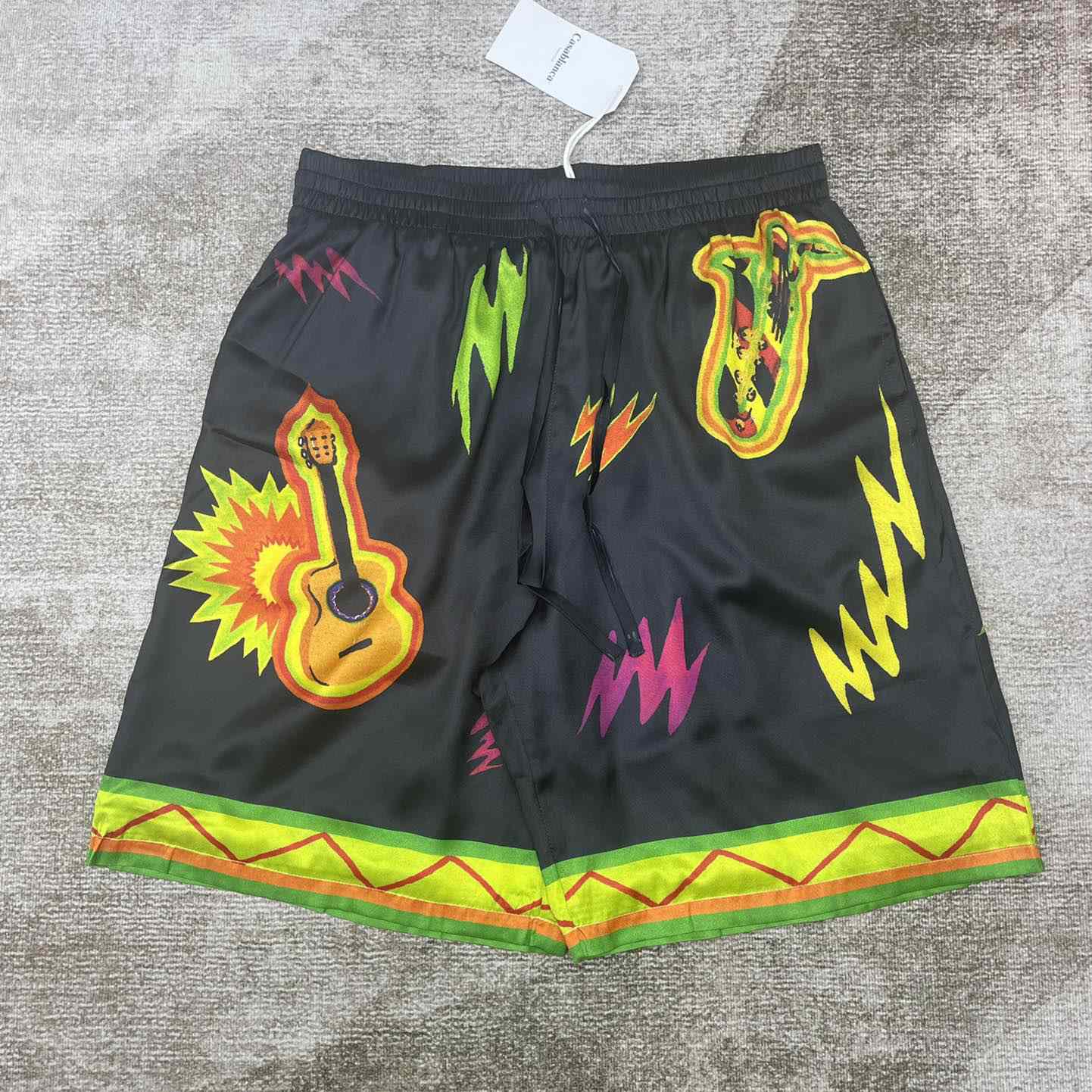 Casablanca Graphic-print Silk Shorts    CA3470 - FashionPlug