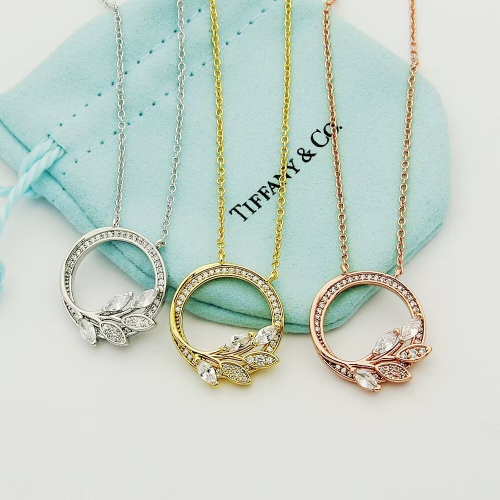 Tiffany & Co. Diamond Vine Circle Pendant In Platinum - FashionPlug
