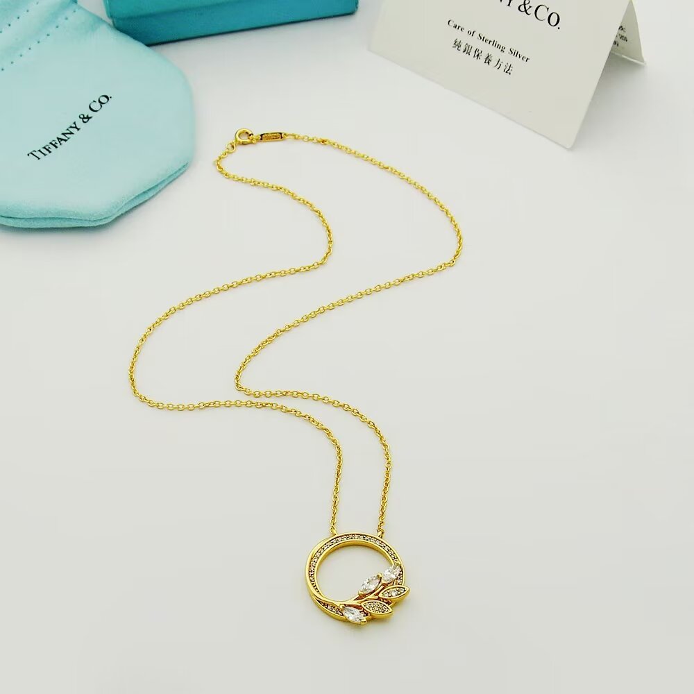 Tiffany & Co. Diamond Vine Circle Pendant In Platinum - FashionPlug