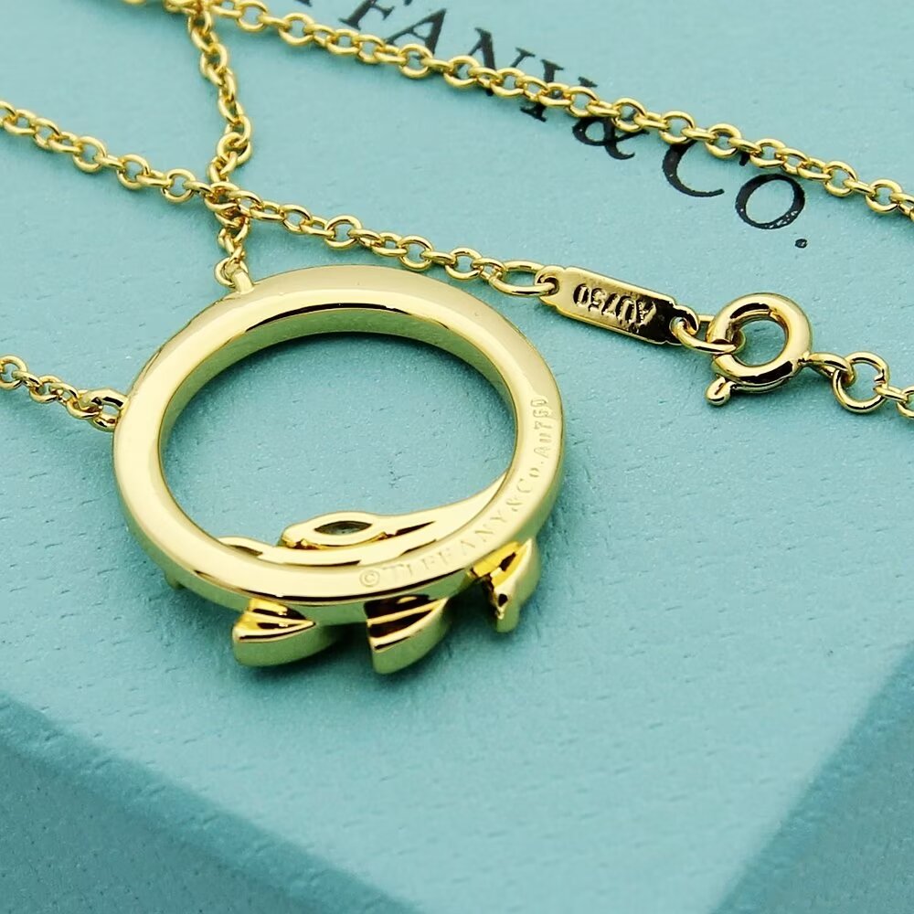 Tiffany & Co. Diamond Vine Circle Pendant In Platinum - FashionPlug