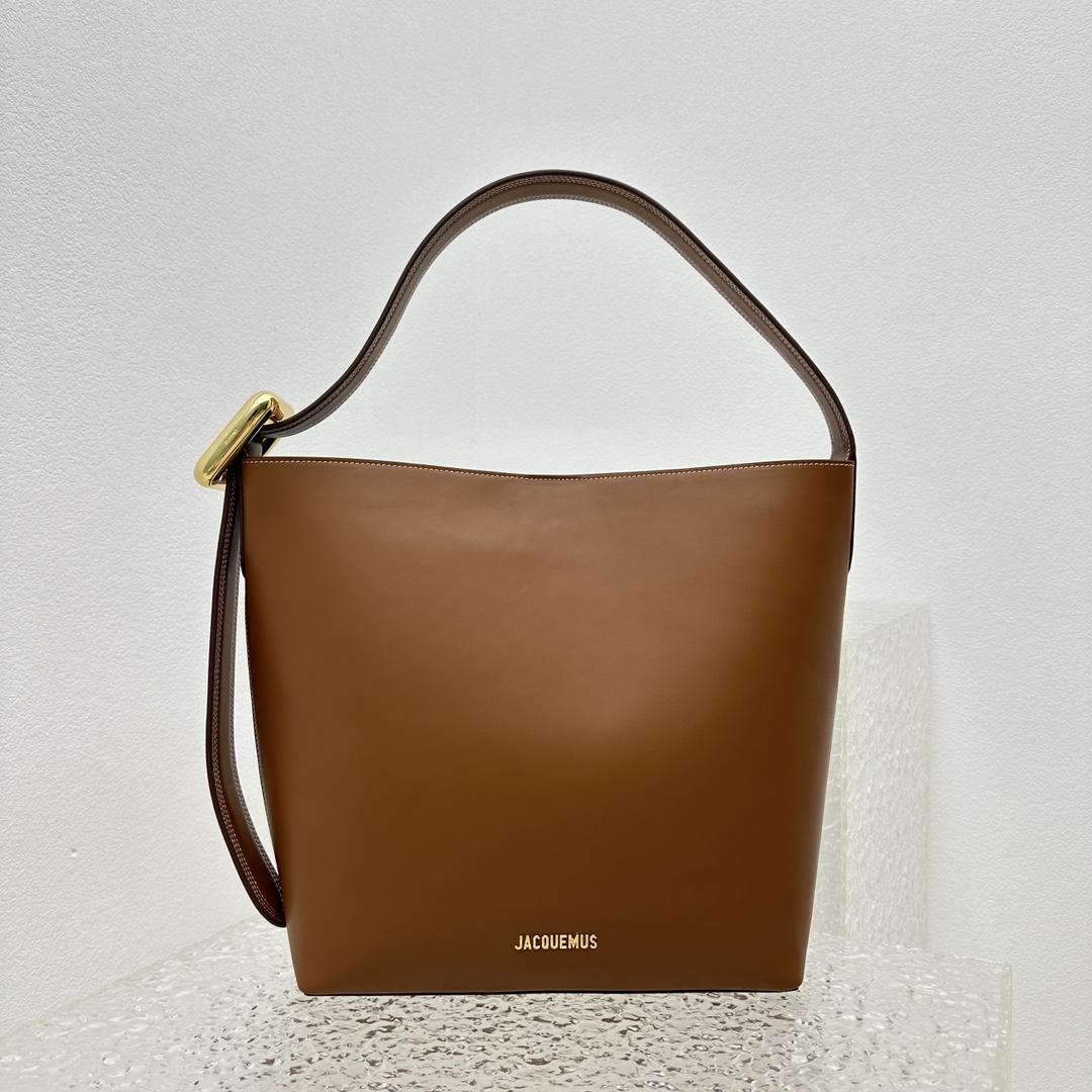 Jacquemus Le Regalo Leather Bucket Bag (30x33x14cm) - FashionPlug
