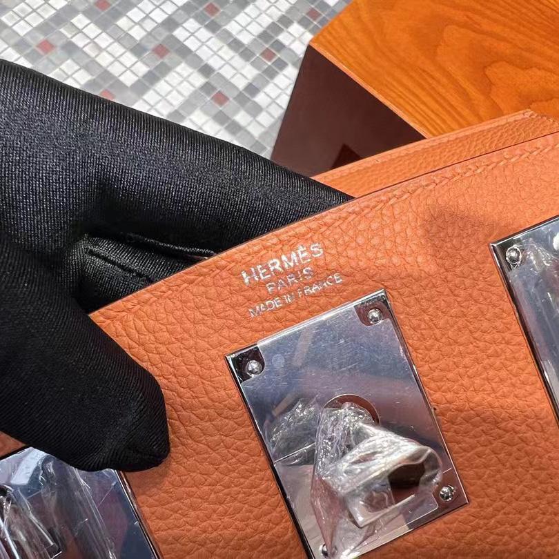 Hermes Orange 'Hac A Dos' Sling Backpack  (18-27-8cm) - FashionPlug