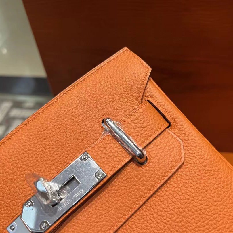 Hermes Orange 'Hac A Dos' Sling Backpack  (18-27-8cm) - FashionPlug
