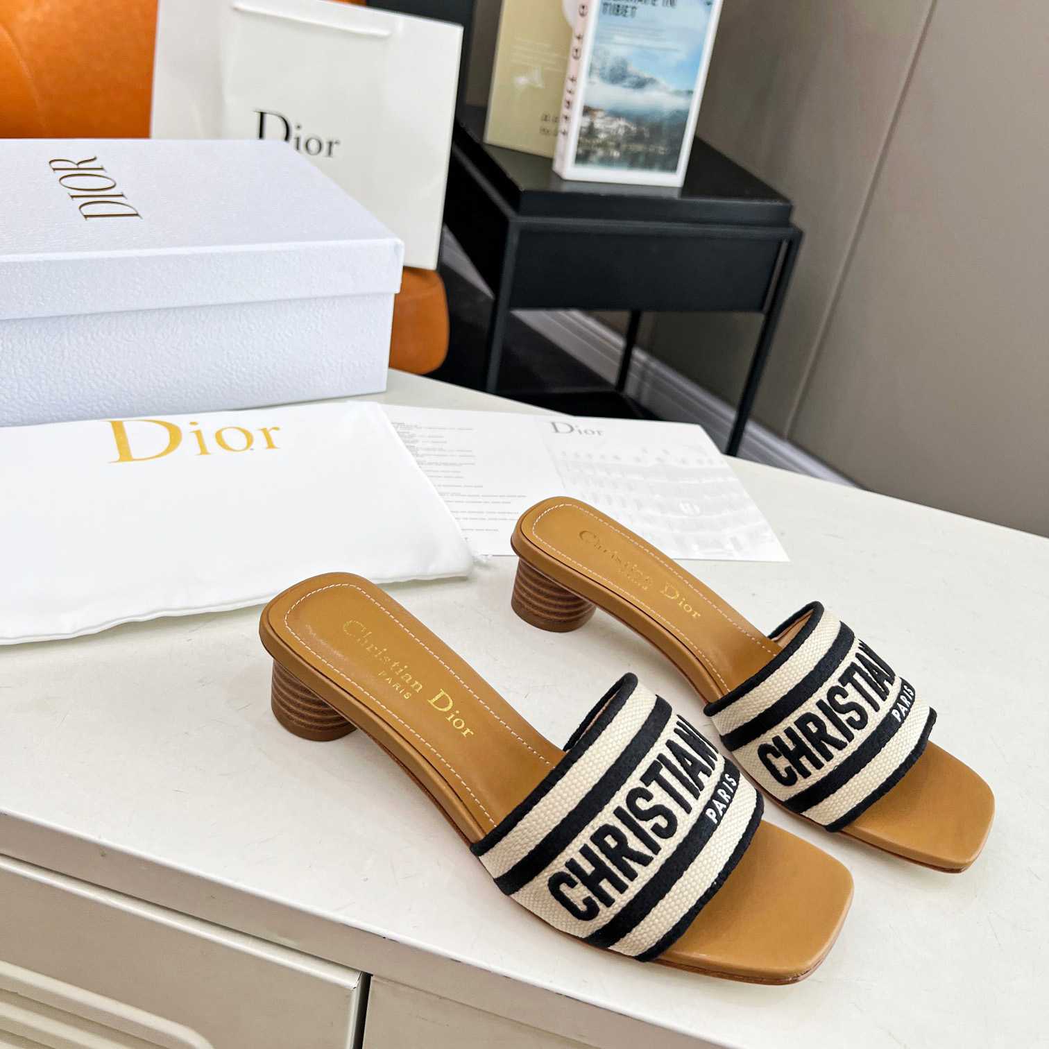 Dior Dioriviera Dway Heeled Slide - FashionPlug