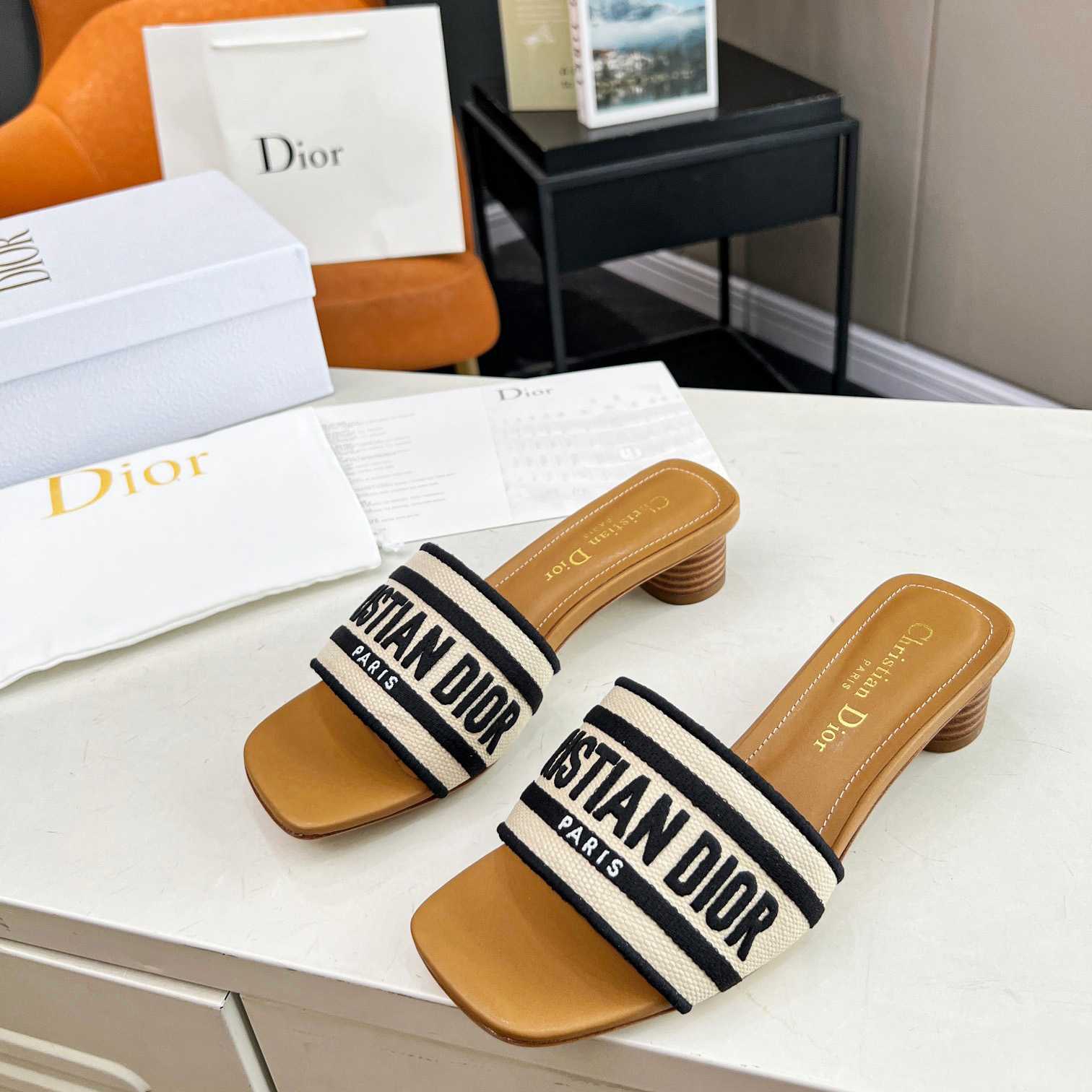 Dior Dioriviera Dway Heeled Slide - FashionPlug