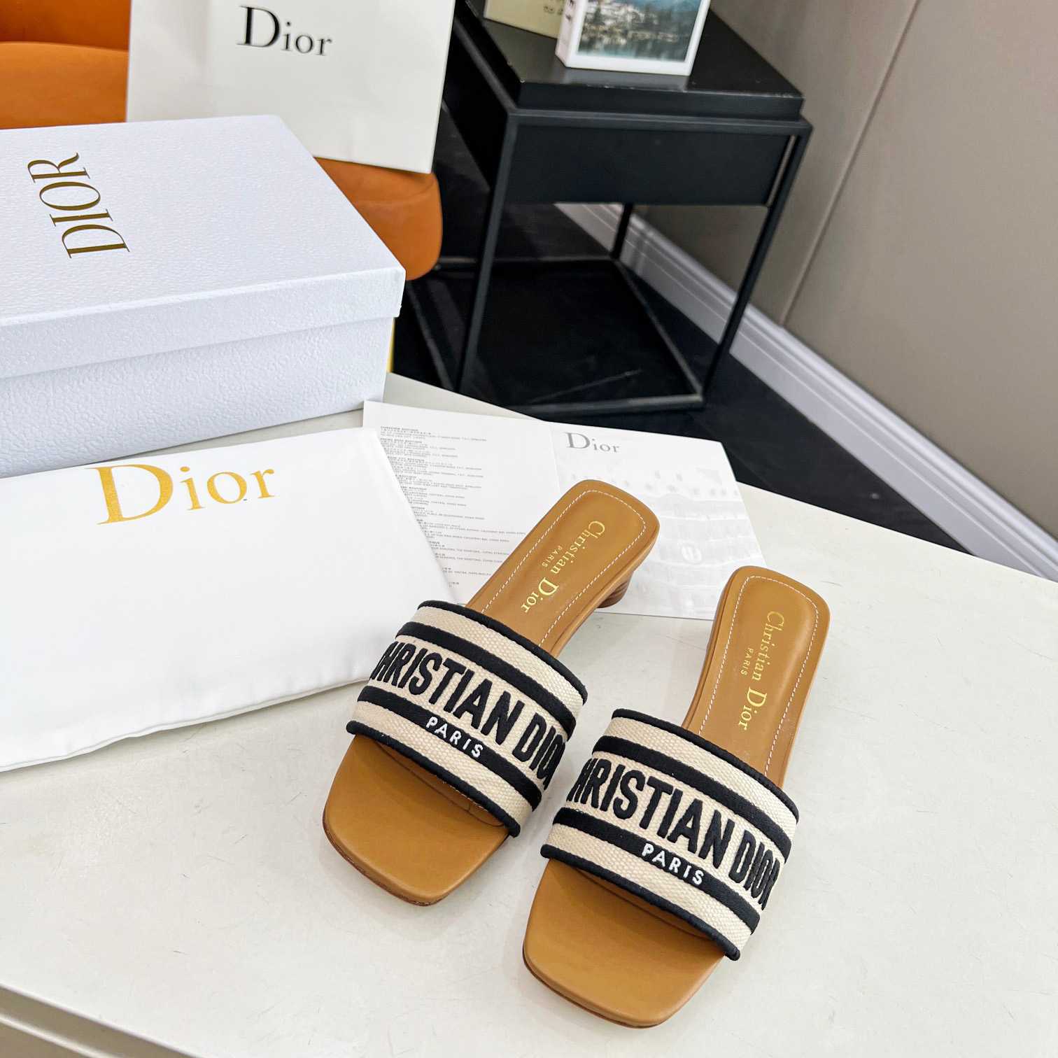 Dior Dioriviera Dway Heeled Slide - FashionPlug