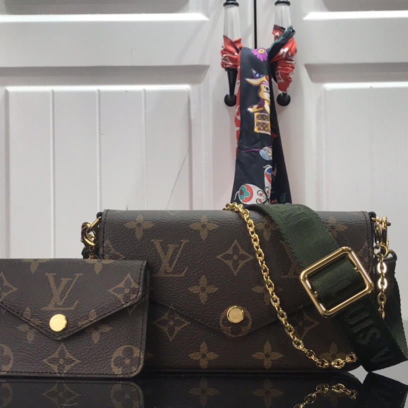 Louis Vuitton Monogram Mini Felicie Multi Bag （ 17-9.5-6.5 cm）  M80091 - FashionPlug