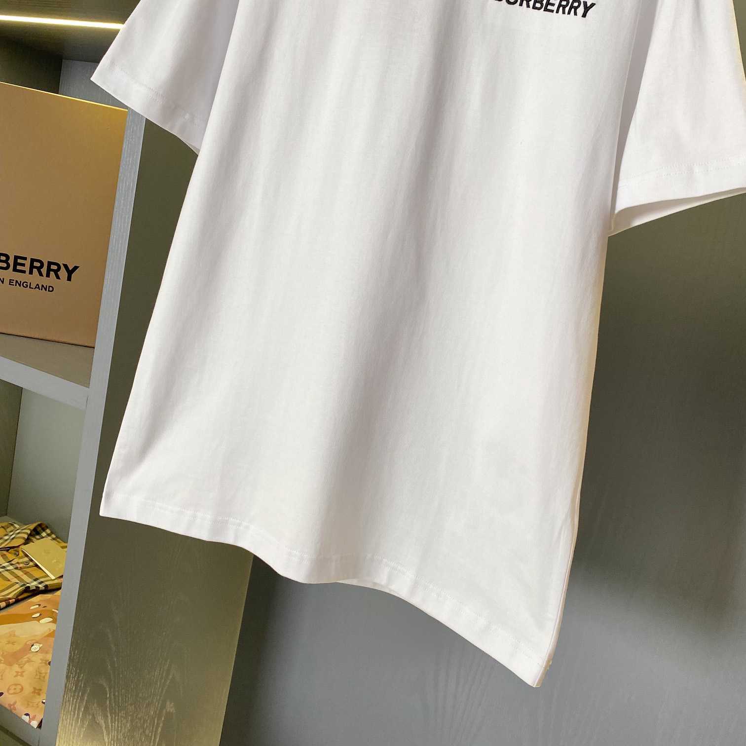 Burberry Icon Stripe Trim Cotton T-shirt - FashionPlug