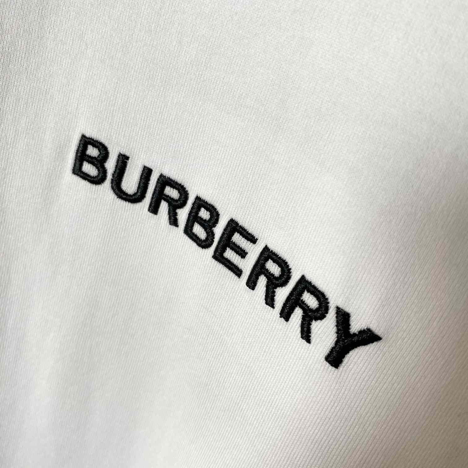 Burberry Icon Stripe Trim Cotton T-shirt - FashionPlug