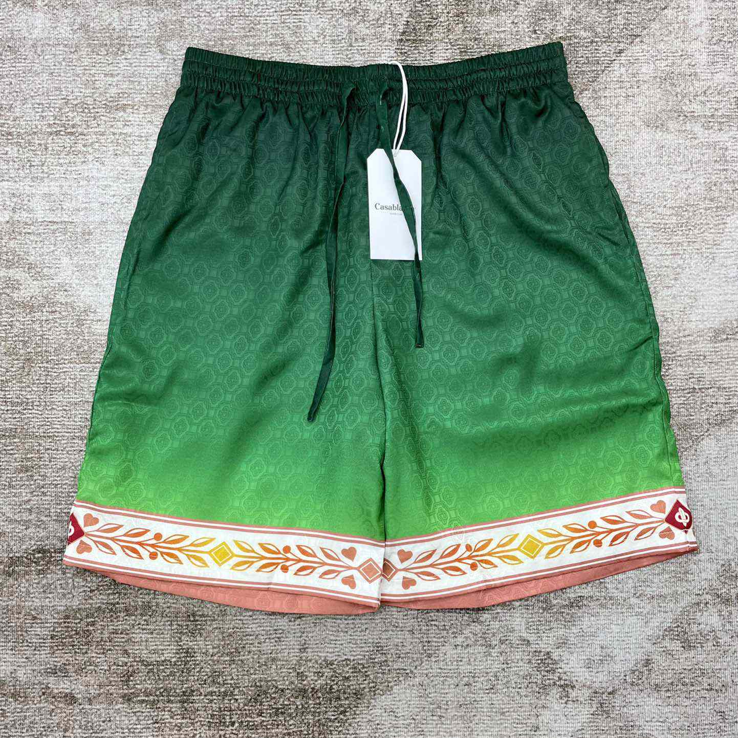 Casablanca Silk Shorts With Drawstring 'Unity Is Power'  CA3475 - FashionPlug