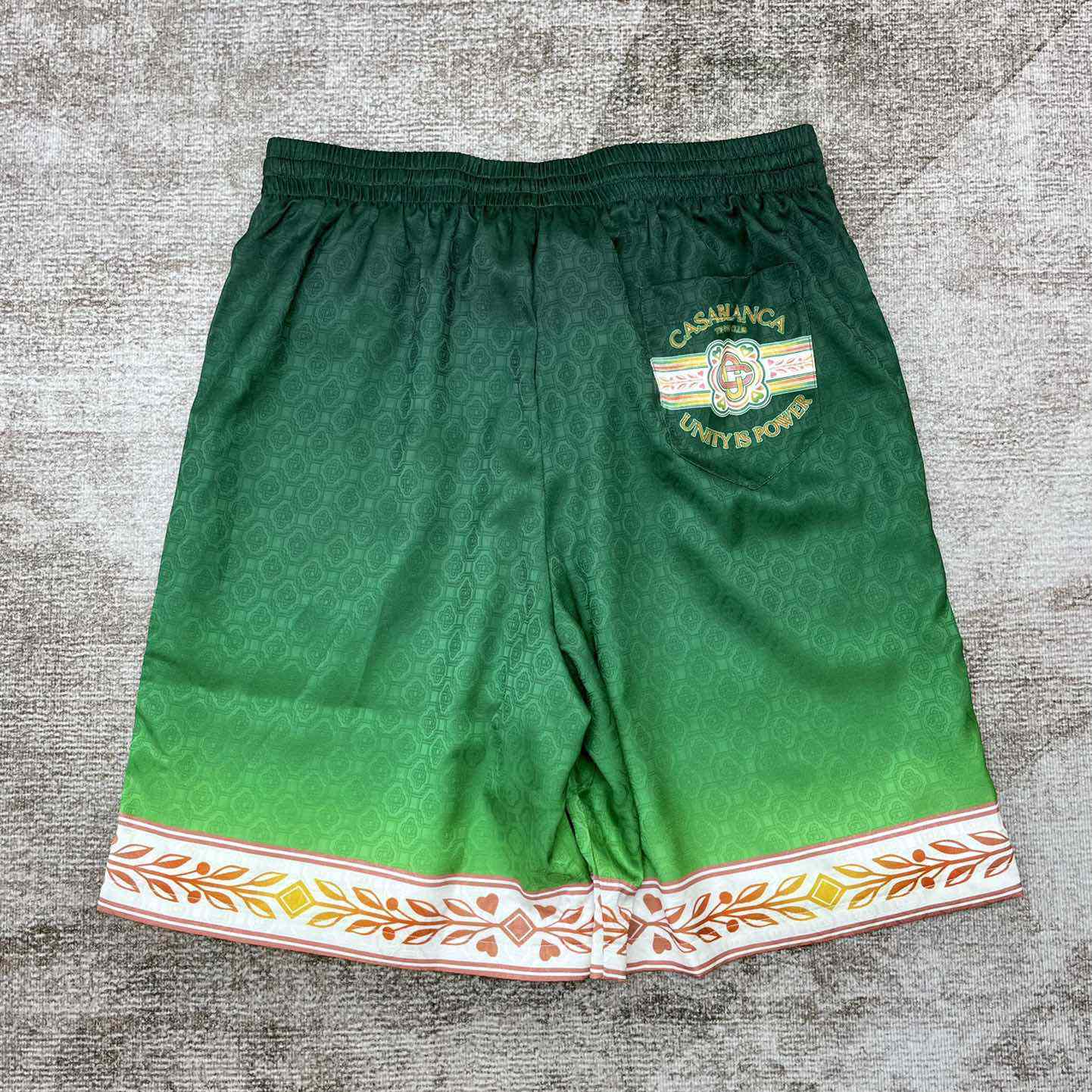 Casablanca Silk Shorts With Drawstring 'Unity Is Power'  CA3475 - FashionPlug