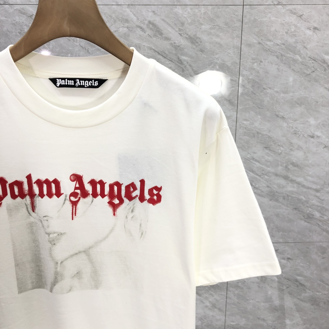 Palm Angels Portrait Pencil T-Shirt  - FashionPlug