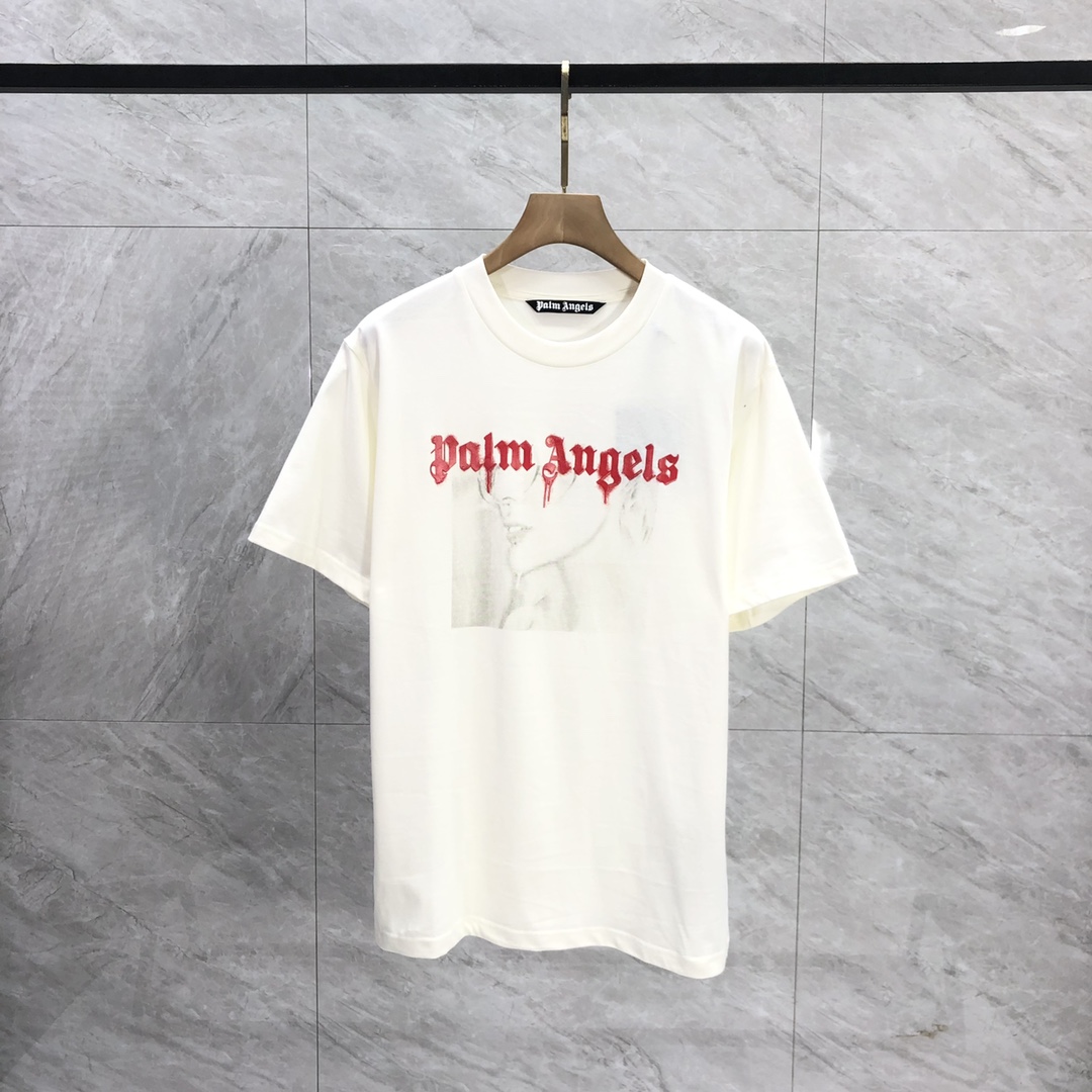 Palm Angels Portrait Pencil T-Shirt  - FashionPlug