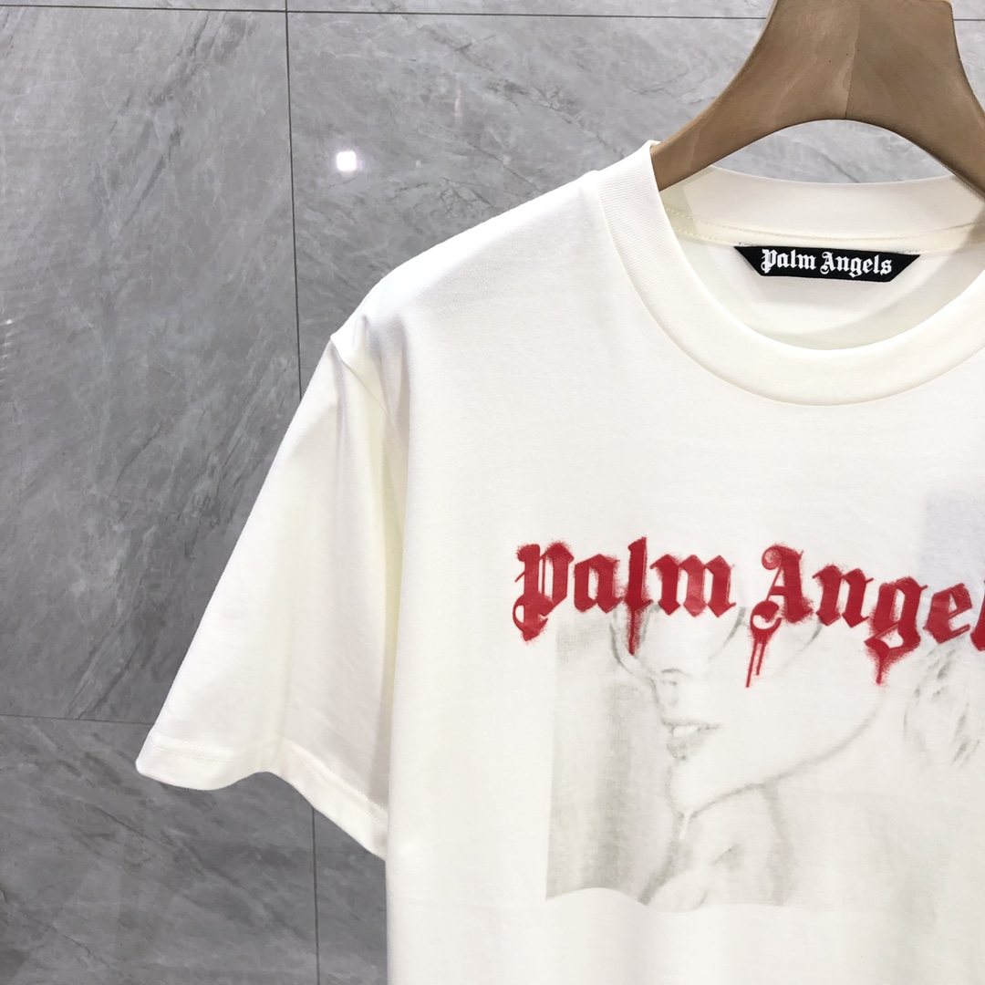 Palm Angels Portrait Pencil T-Shirt  - FashionPlug