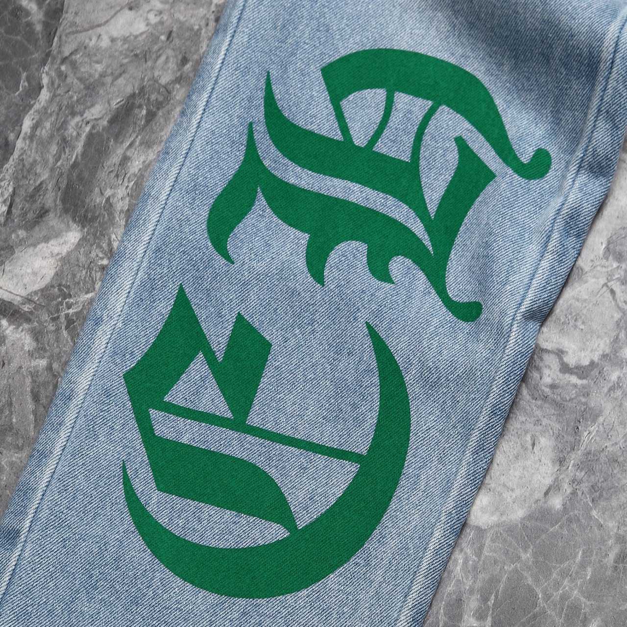 Chrome Heart Cross Patch Denim Jeans - FashionPlug