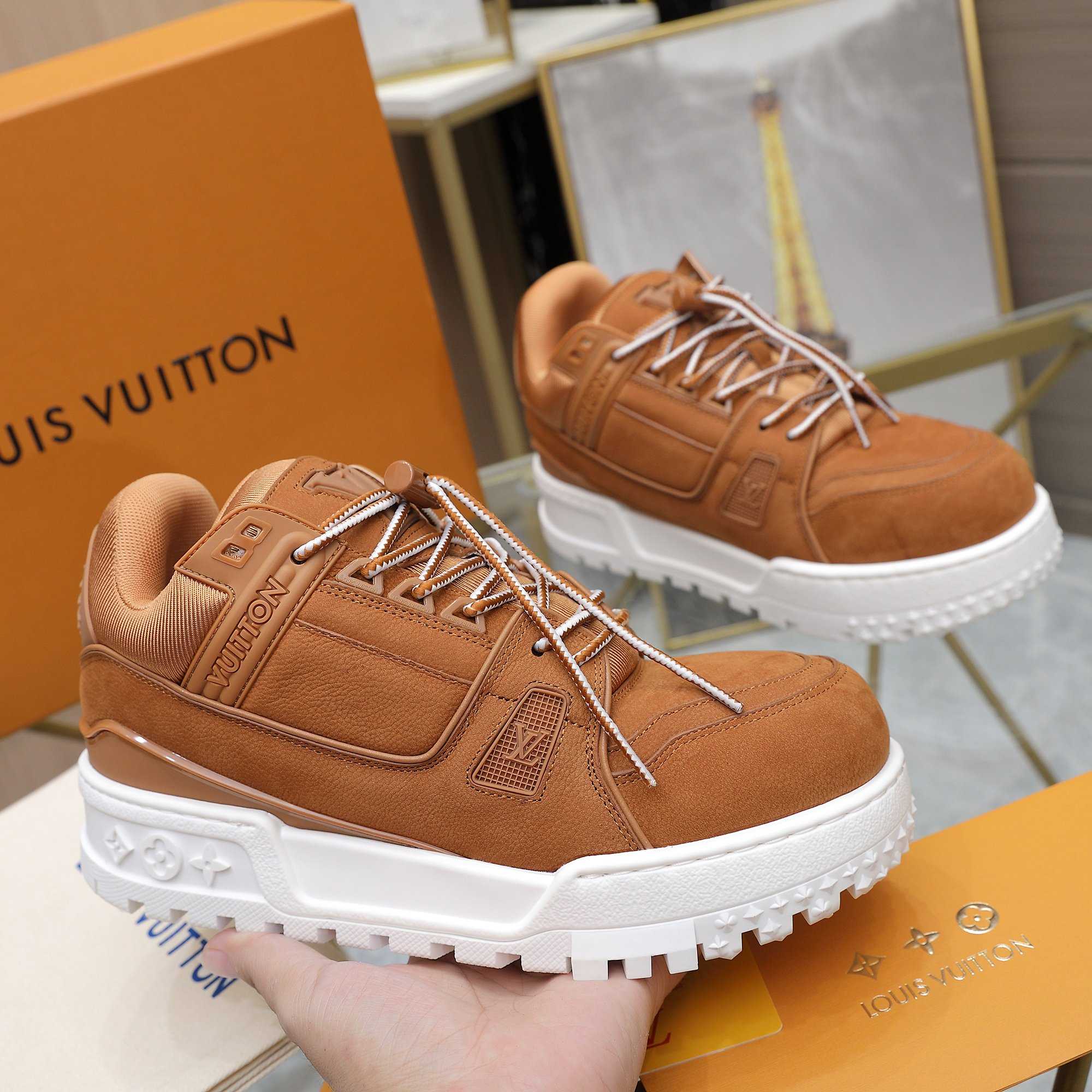 Louis Vuitton LV Trainer Maxi Sneaker   1AD7CK - FashionPlug