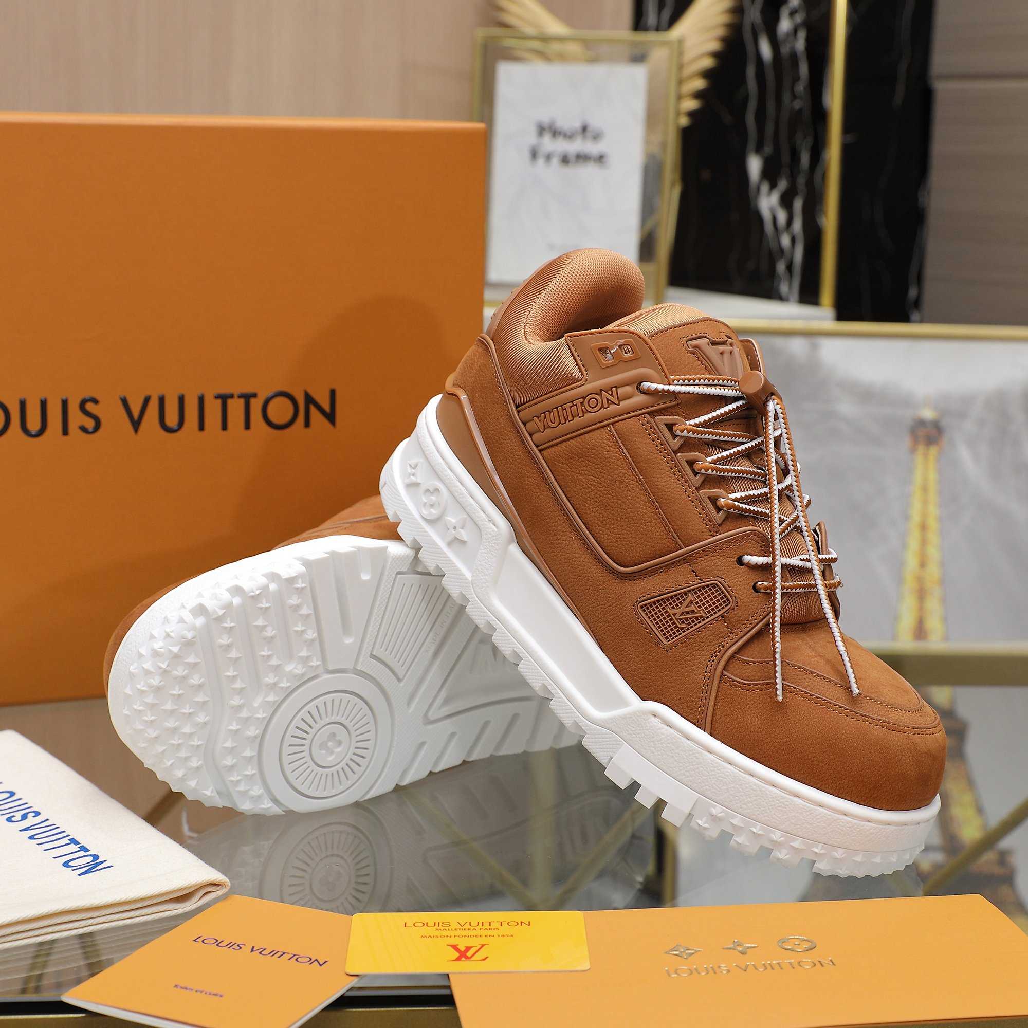 Louis Vuitton LV Trainer Maxi Sneaker   1AD7CK - FashionPlug