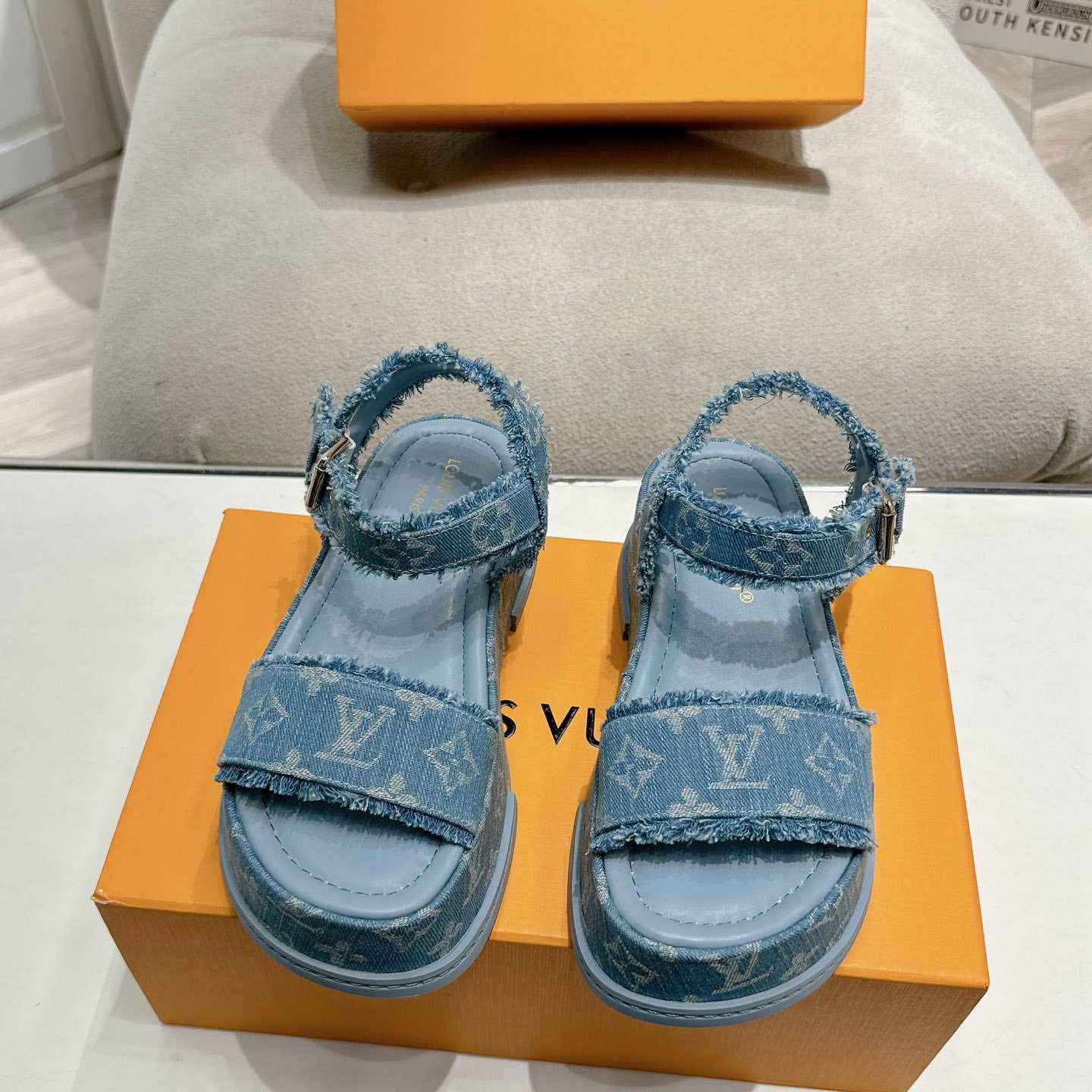 Louis Vuitton Maya Flatform Sandal   - FashionPlug