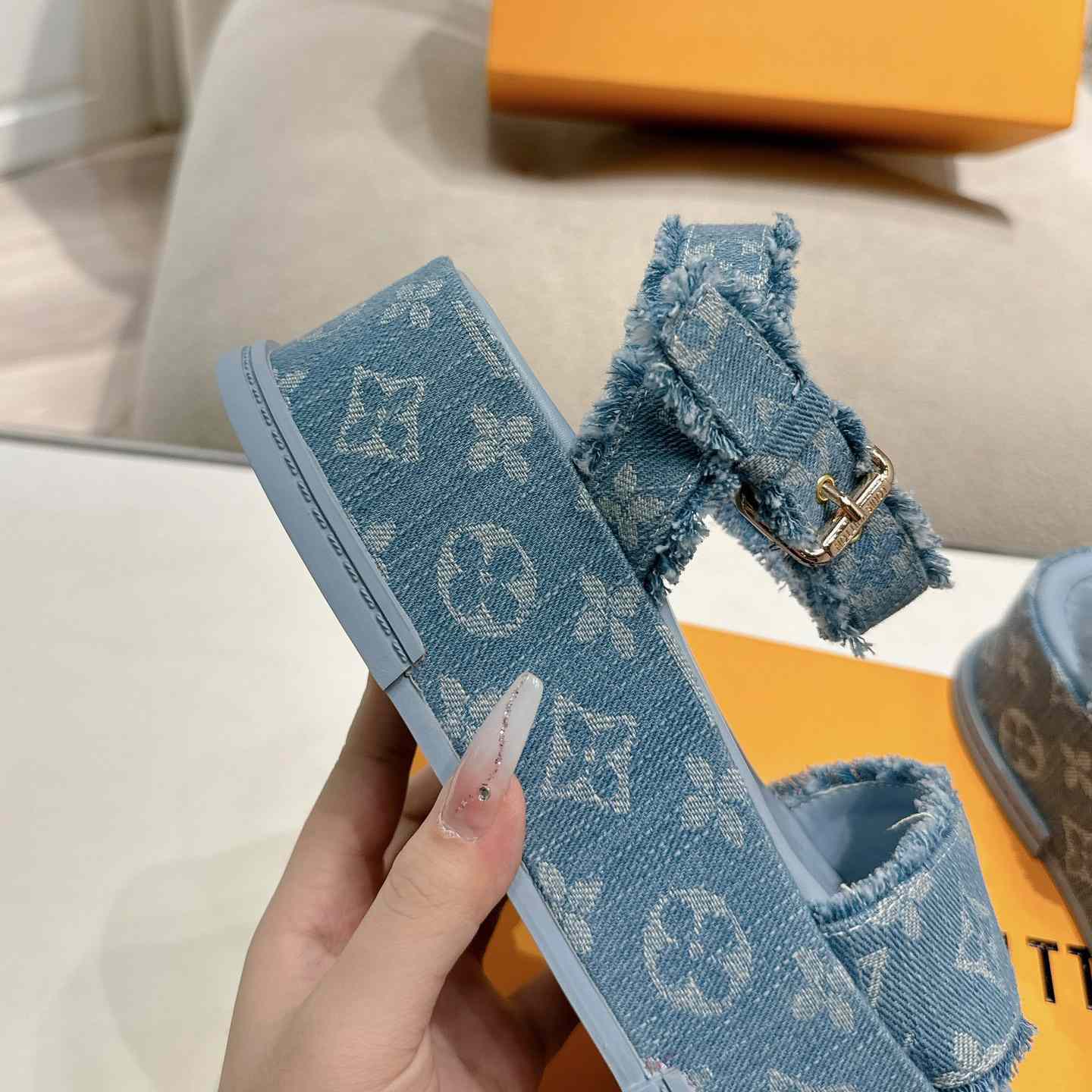 Louis Vuitton Maya Flatform Sandal   - FashionPlug