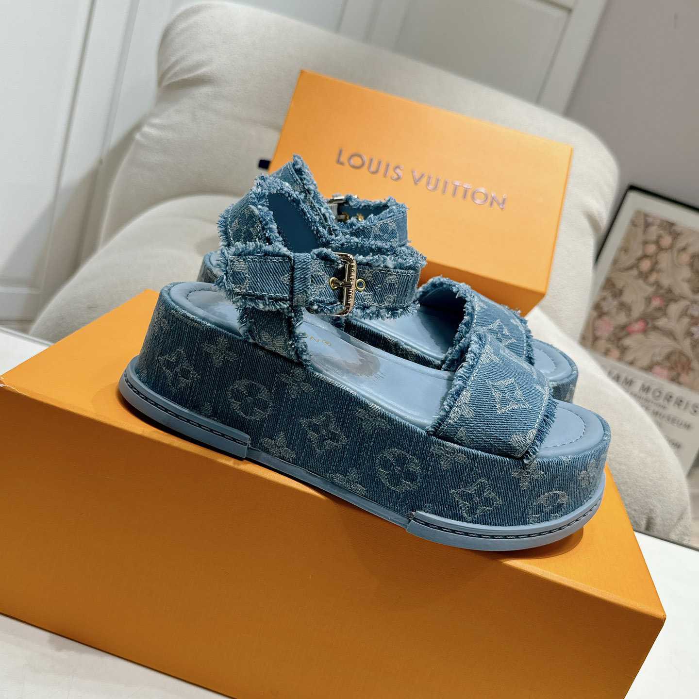 Louis Vuitton Maya Flatform Sandal   - FashionPlug