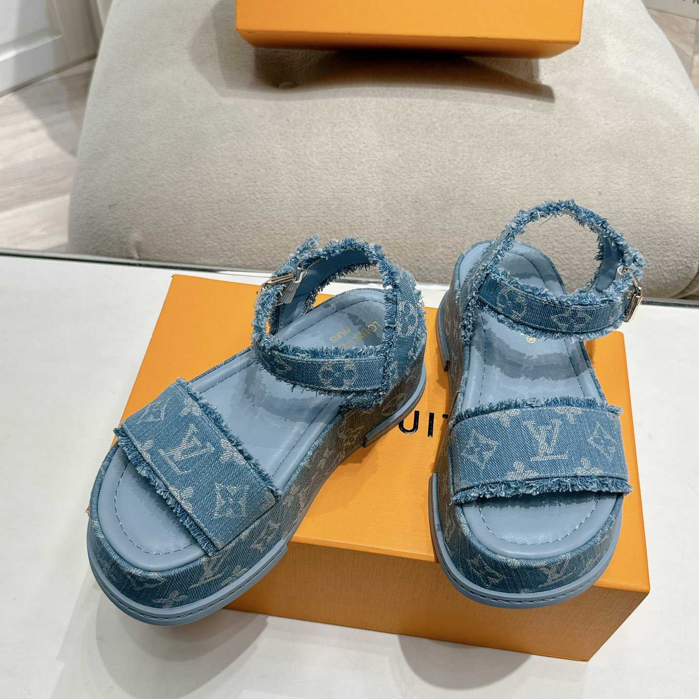 Louis Vuitton Maya Flatform Sandal   - FashionPlug