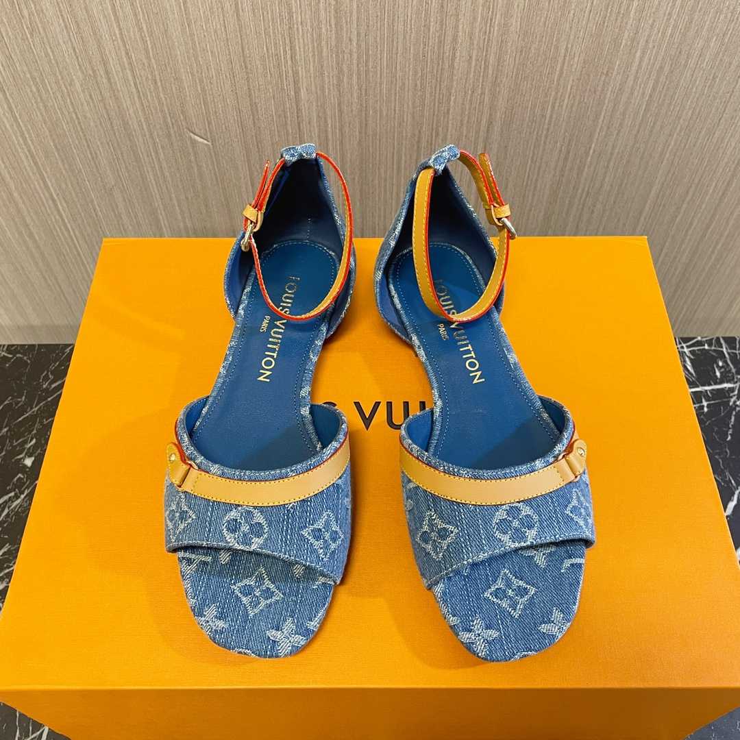 Louis Vuitton Helios Flat Sandal    - FashionPlug