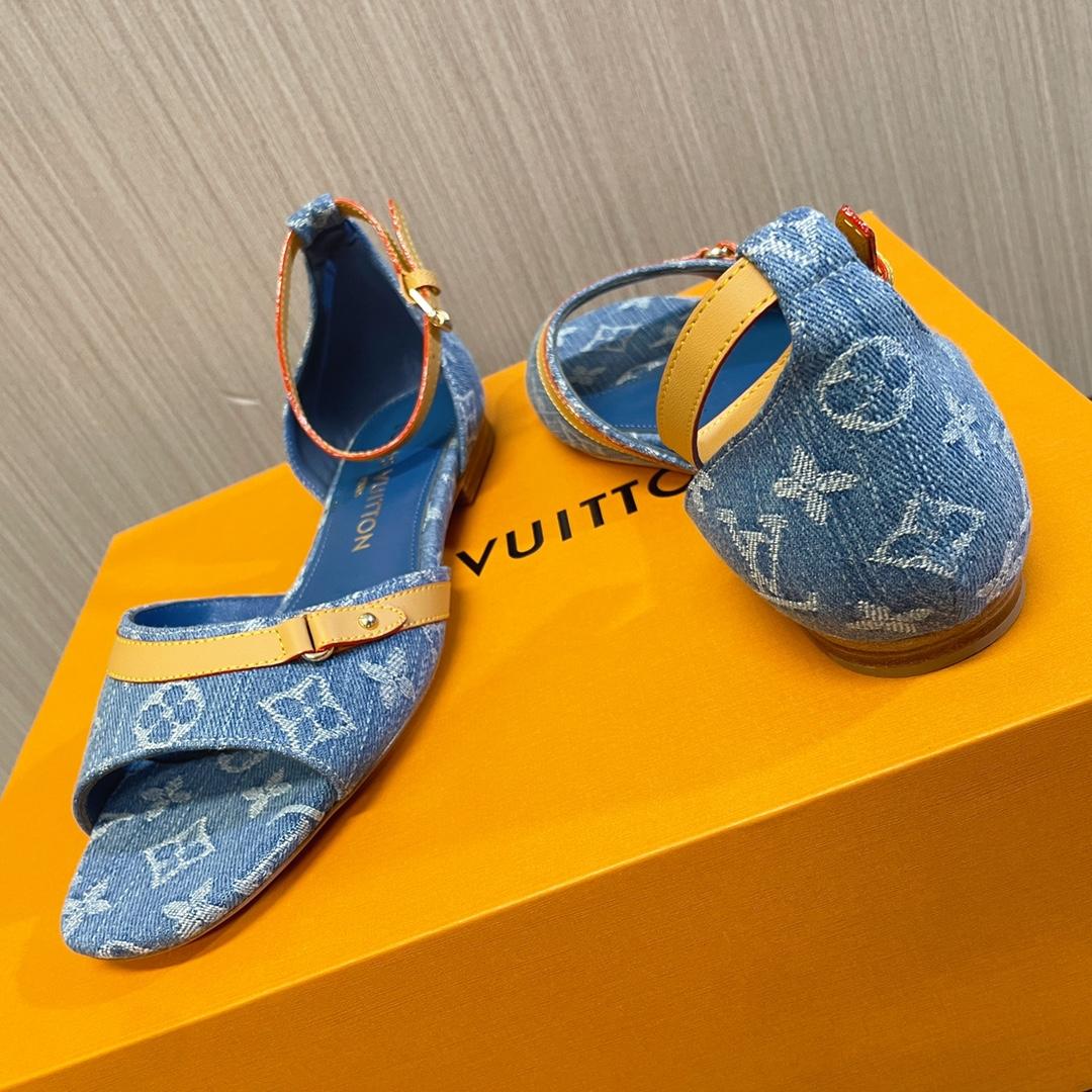 Louis Vuitton Helios Flat Sandal    - FashionPlug