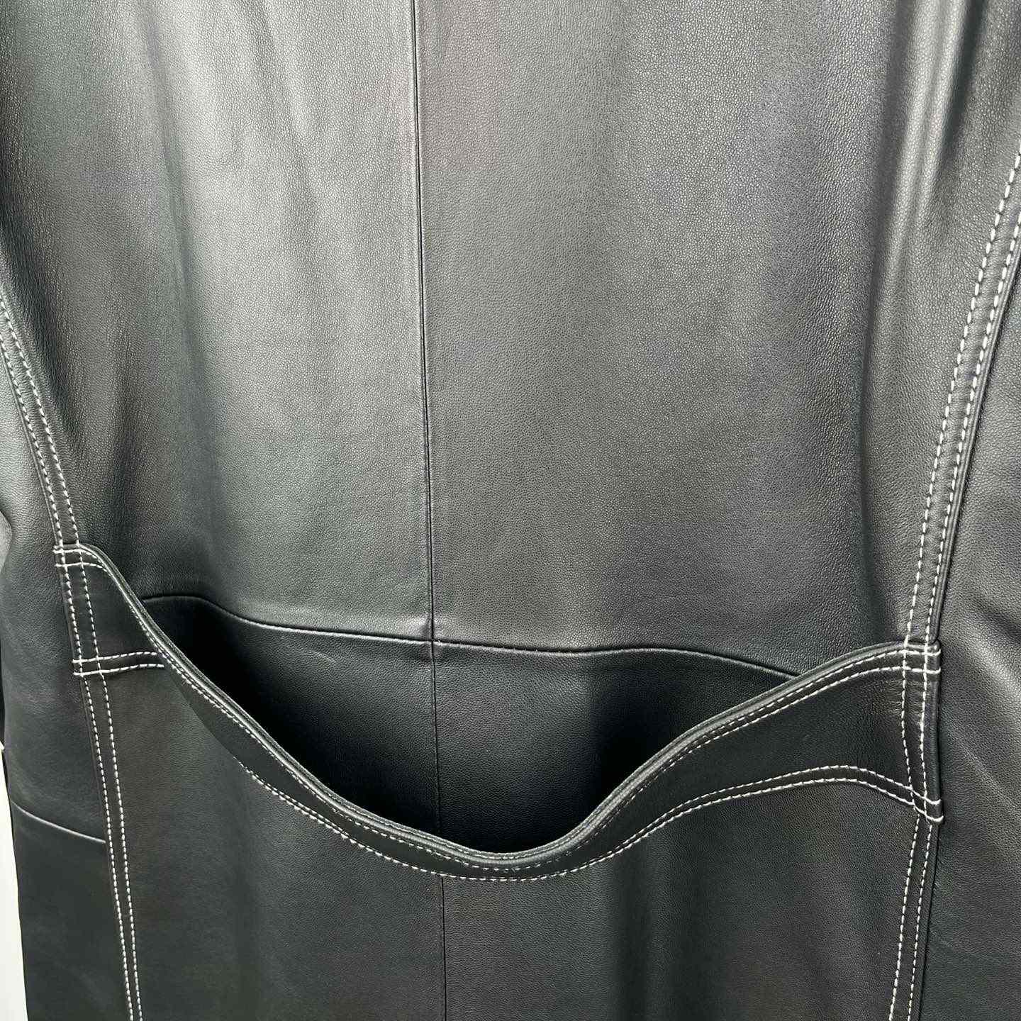 Fendi Black Leather Overcoat - FashionPlug