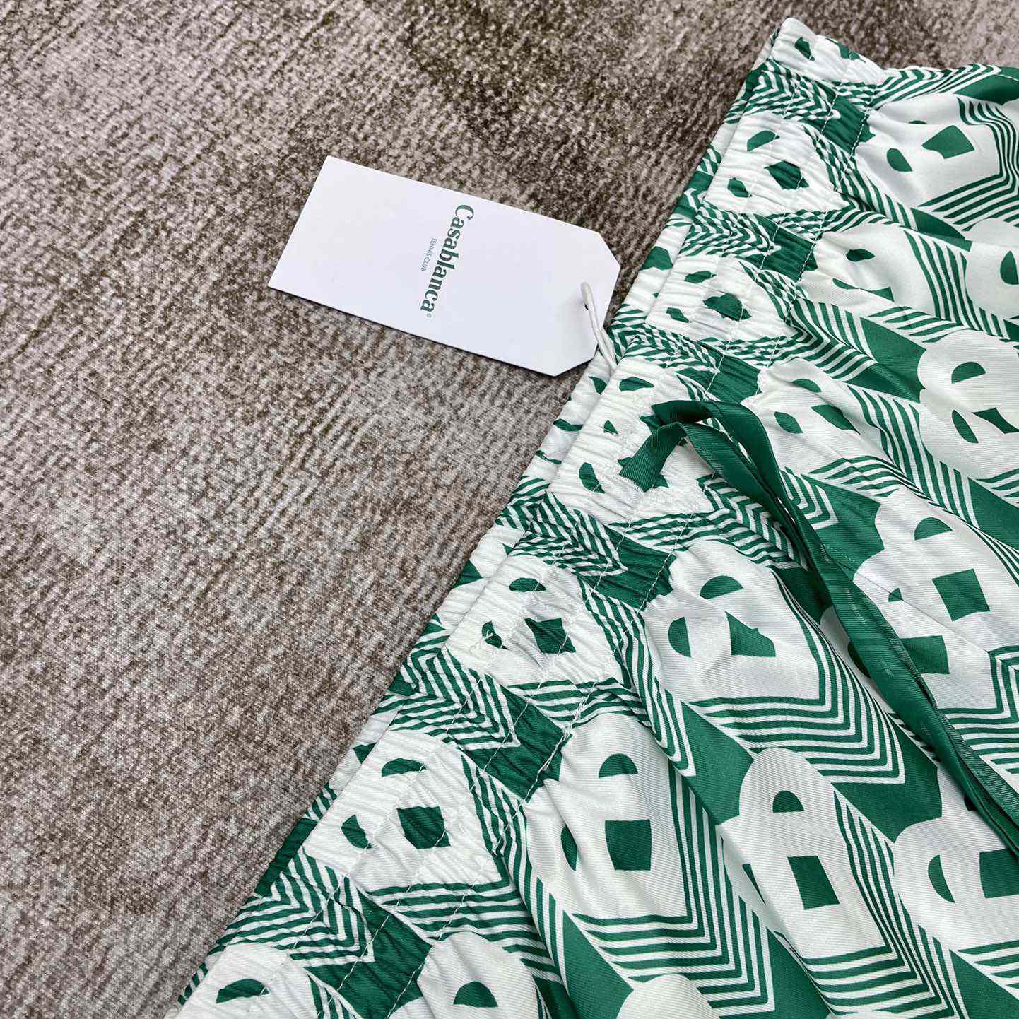 Casablanca Silk Shorts With Drawstring 'Heart Monogram Sport'     CA3483 - FashionPlug