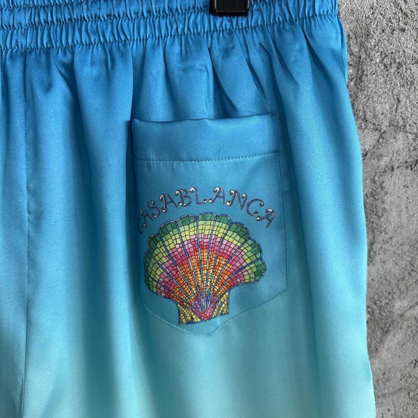 Casablanca Silk Shorts With Drawstring 'Coquillage Color' - FashionPlug