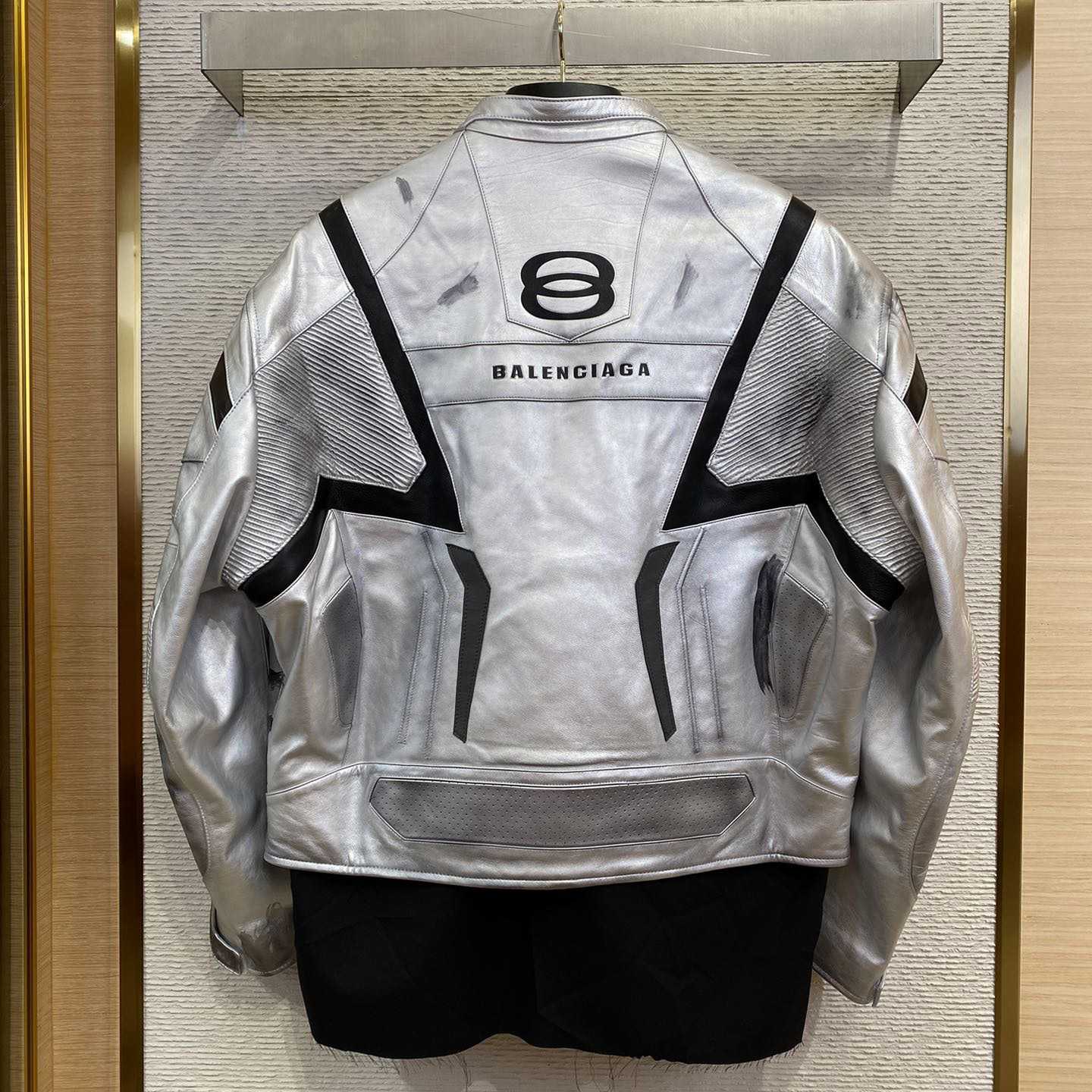 Balenciaga Unity Sports Icon Racer Jacket In Silver - FashionPlug