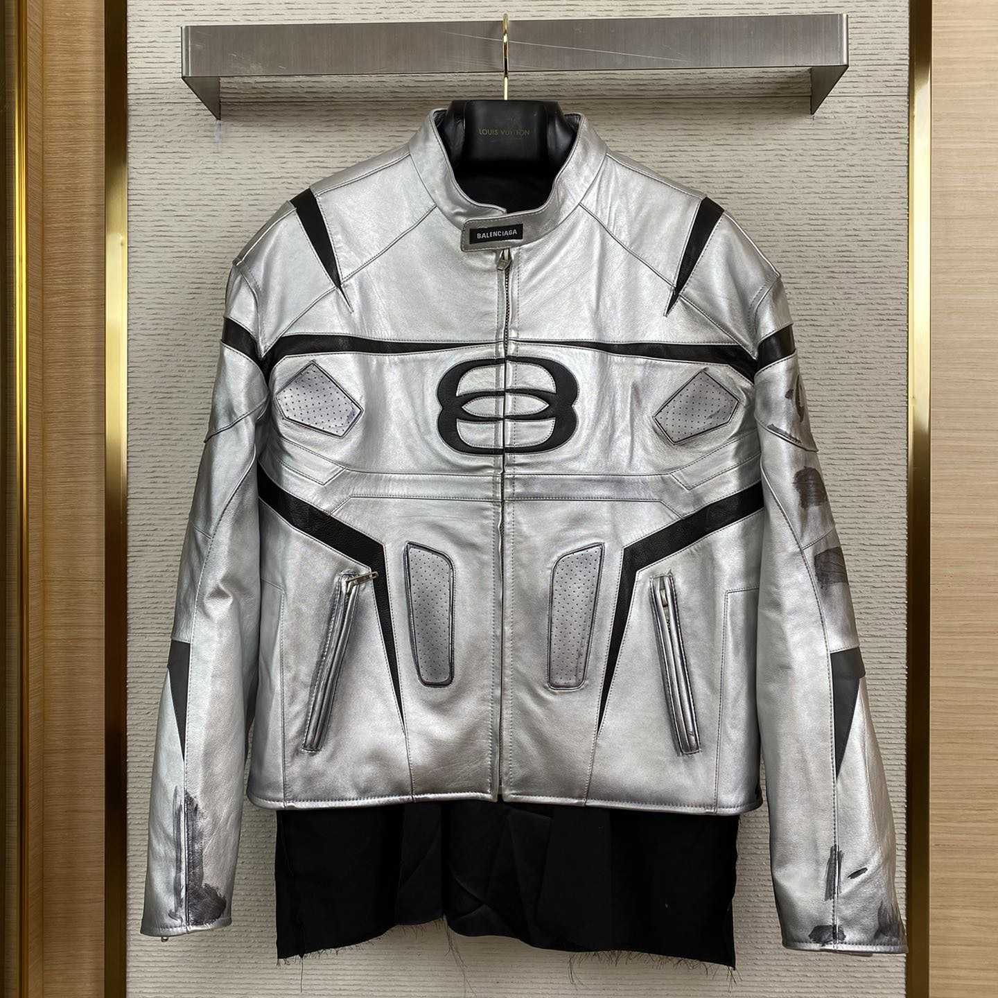 Balenciaga Unity Sports Icon Racer Jacket In Silver - FashionPlug