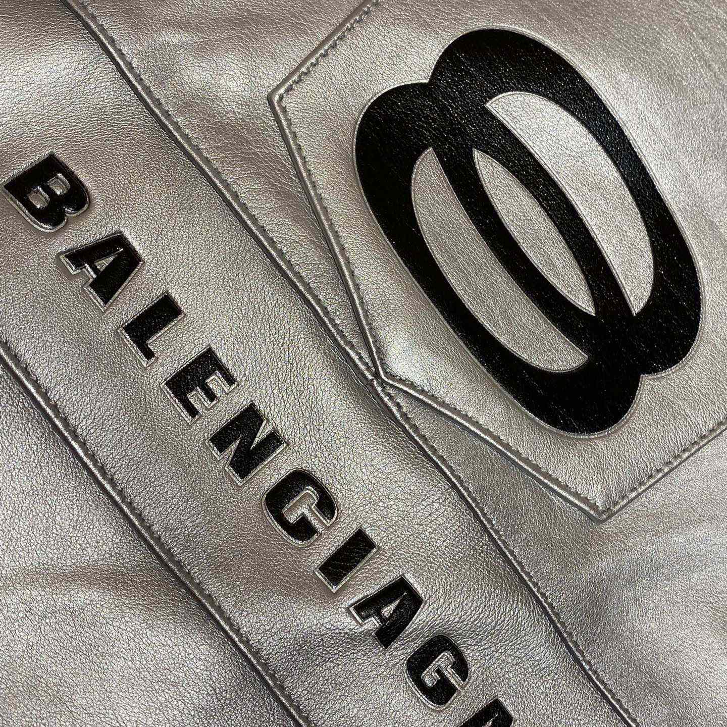 Balenciaga Unity Sports Icon Racer Jacket In Silver - FashionPlug