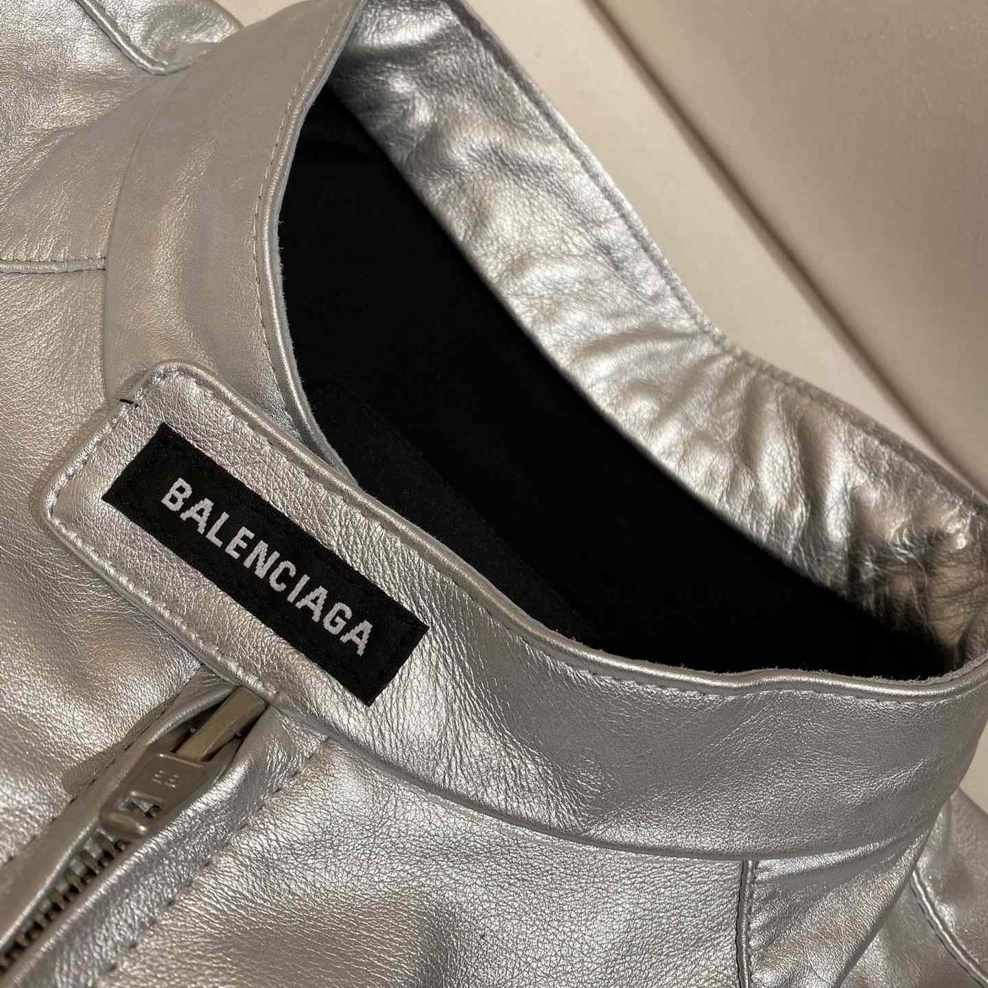 Balenciaga Unity Sports Icon Racer Jacket In Silver - FashionPlug
