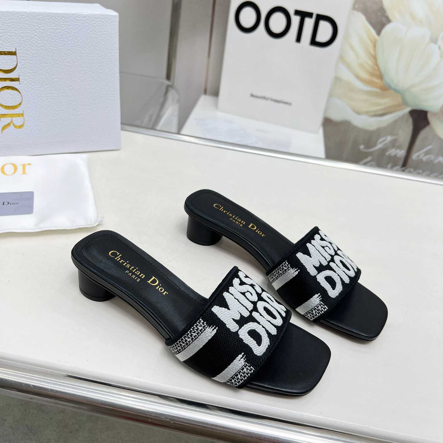 Dior Dway Heeled Slide - FashionPlug