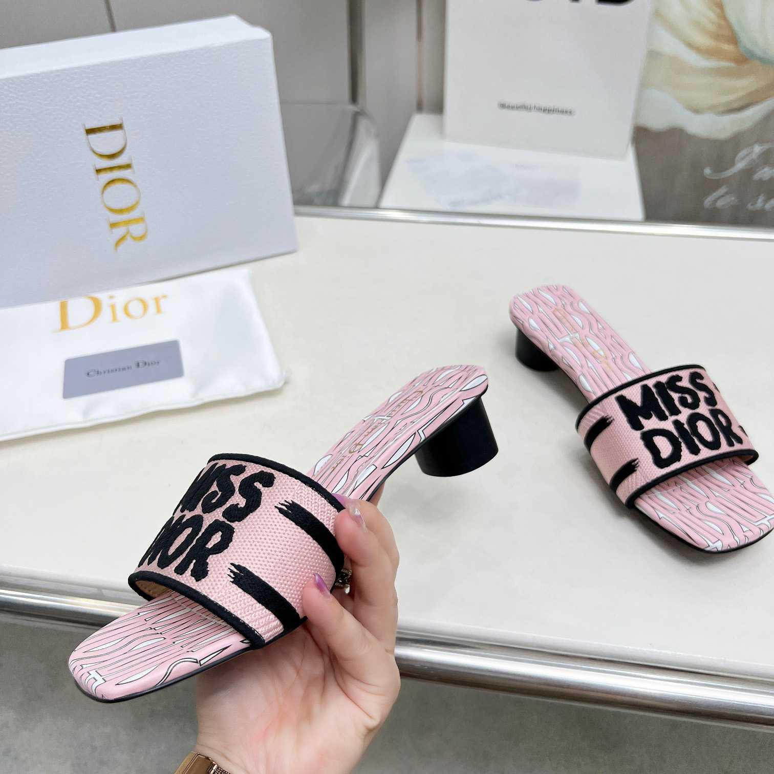 Dior Dway Heeled Slide - FashionPlug